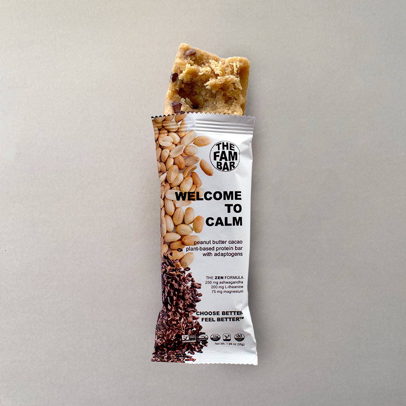 Peanut Butter Cacao Plant-Based Protein Bar with Adaptogens