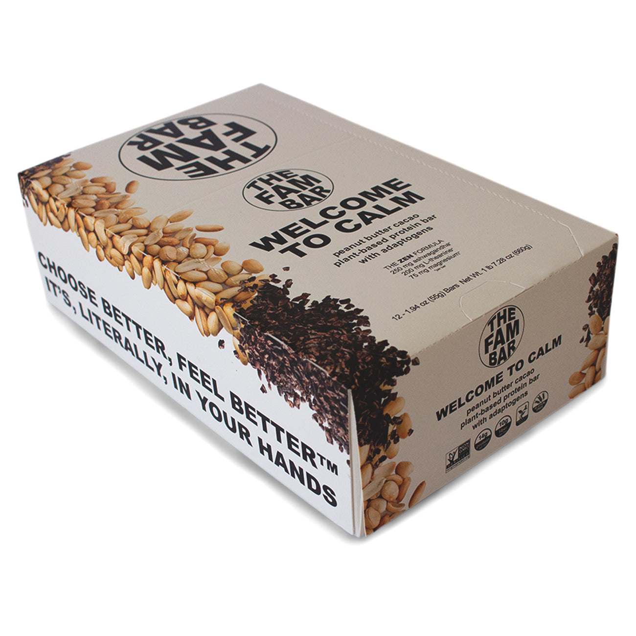 Peanut Butter Cacao Protein Bar with Adaptogens 12 pack