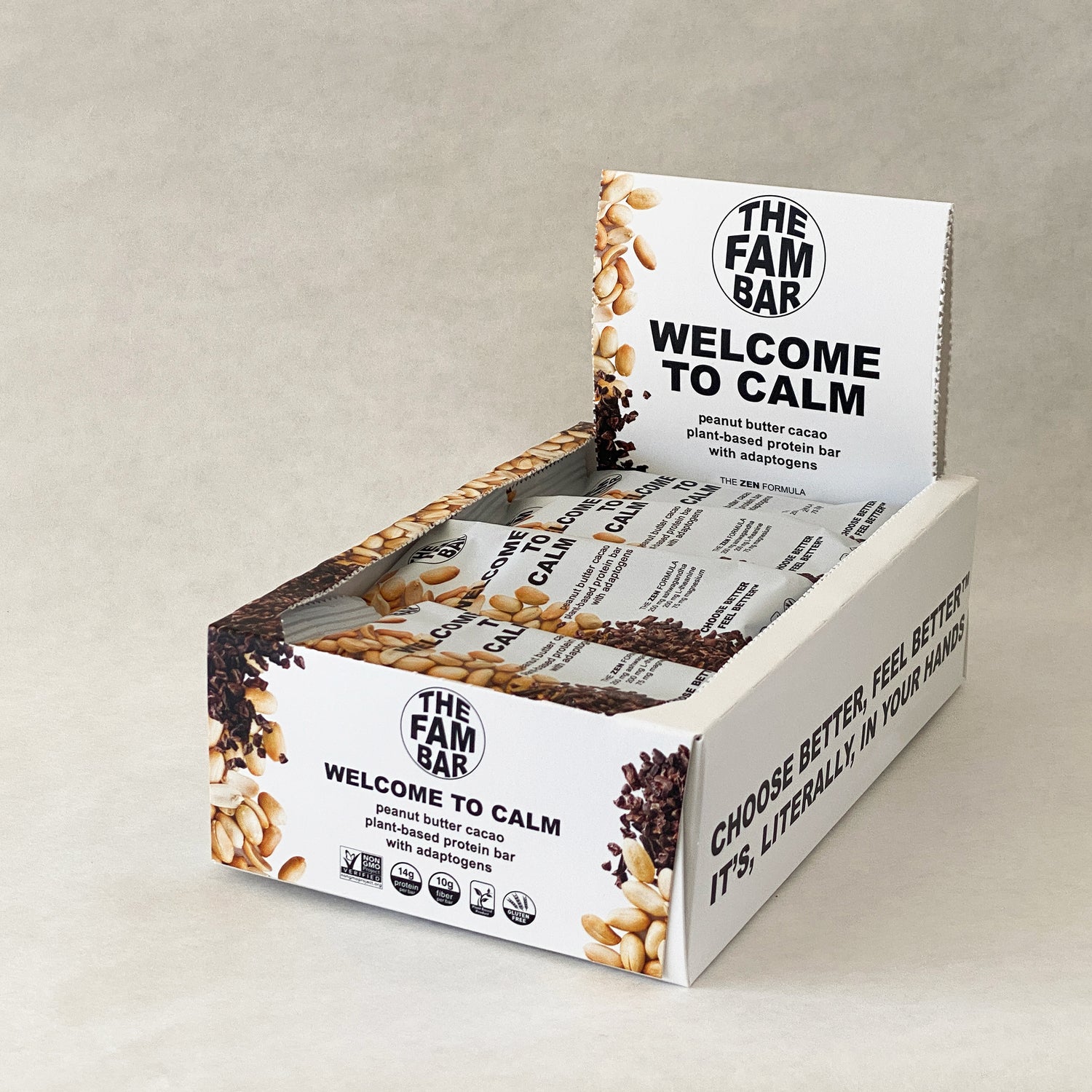 Peanut Butter Cacao Stress-Relieving Protein Bar with Therapeutic Adaptogens