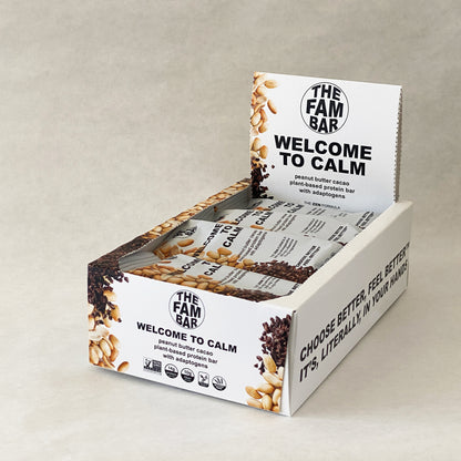 Peanut Butter Cacao Stress-Relieving Protein Bar with Therapeutic Adaptogens