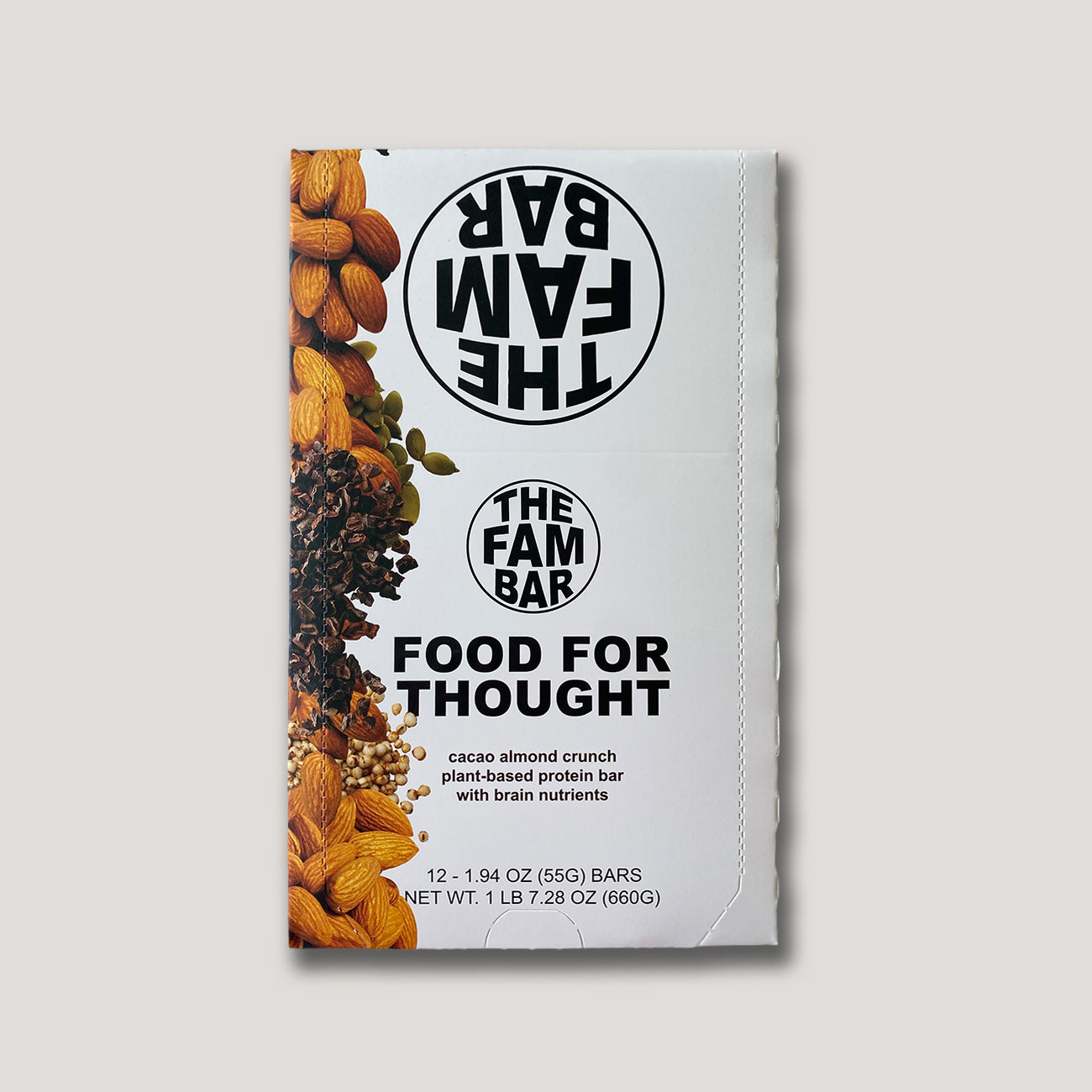 FOOD FOR THOUGHT -- Cacao Almond Crunch (Box of 12 bars)