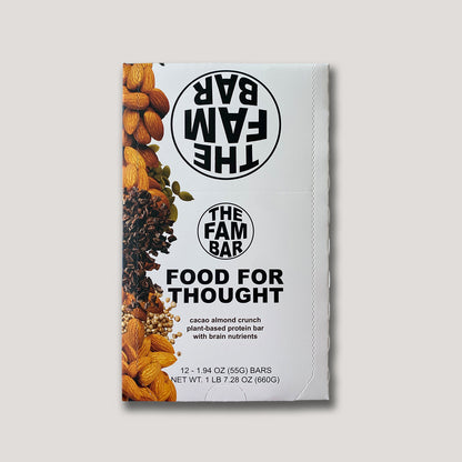 FOOD FOR THOUGHT -- Cacao Almond Crunch (Box of 12 bars)
