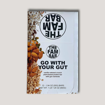 GO WITH YOUR GUT -- Vanilla Oatmeal Crunch (Box of 12 bars)