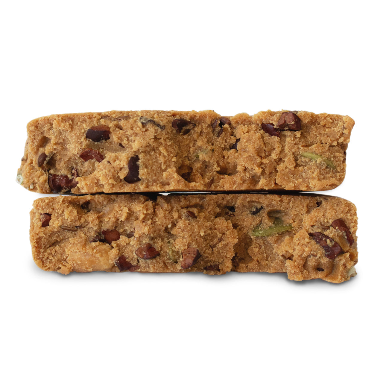 Inside look at The FAM Bar peanut butter cacao protein bar for stress relief.