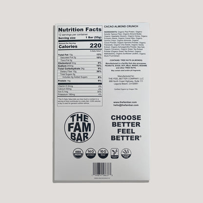 FOOD FOR THOUGHT -- Cacao Almond Crunch (Box of 12 bars)